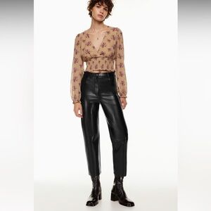 Aritzia- Wilfred The Melina Cropped Leather Pant